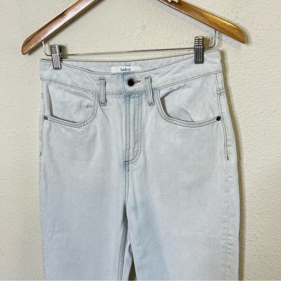 BA&SH Lady Pants Jeans Washed Out Slouchy Straight Light Wash Women’s Size 1 / S - Picture 3 of 9